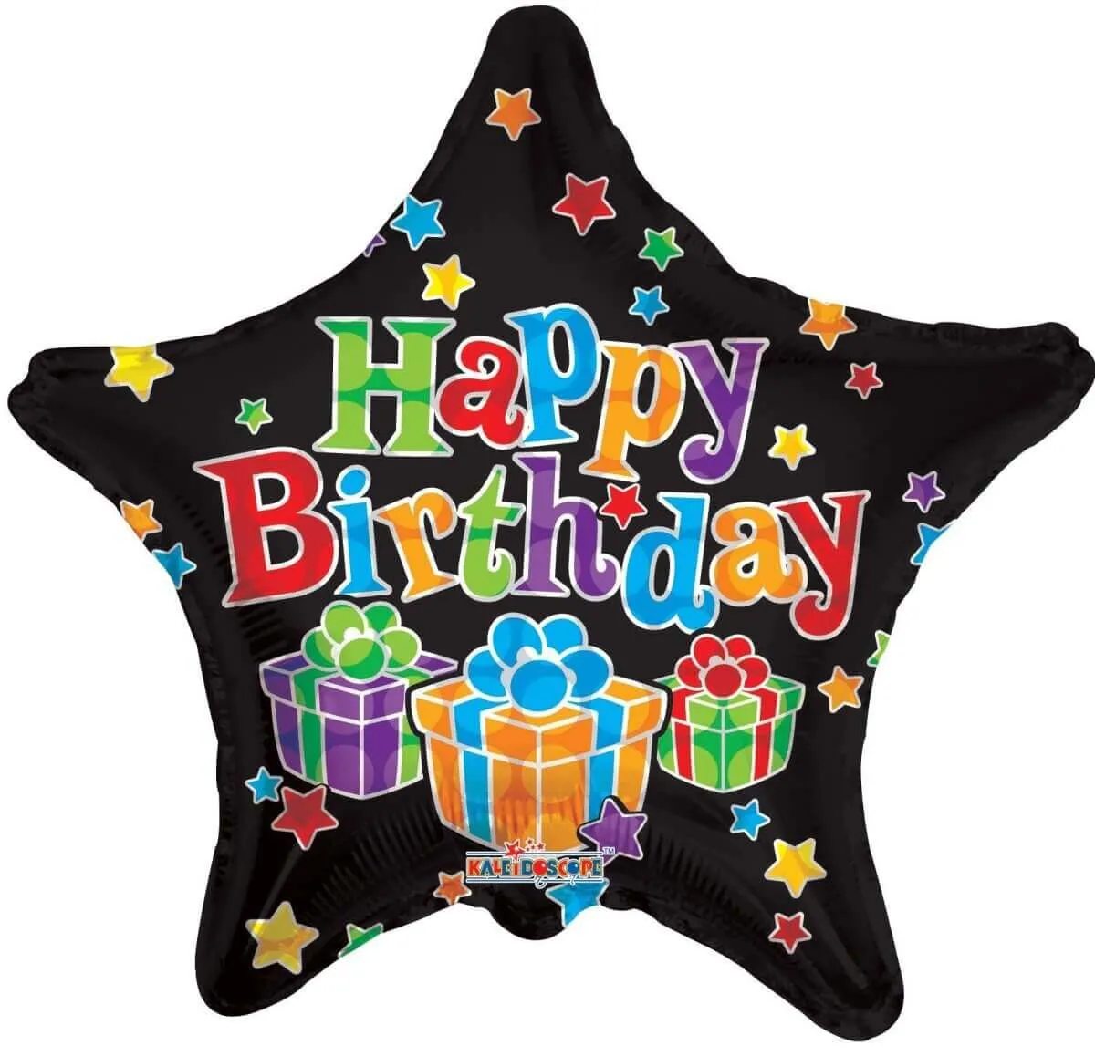 18" Happy Birthday Big Dots Black Mylar Balloon #439