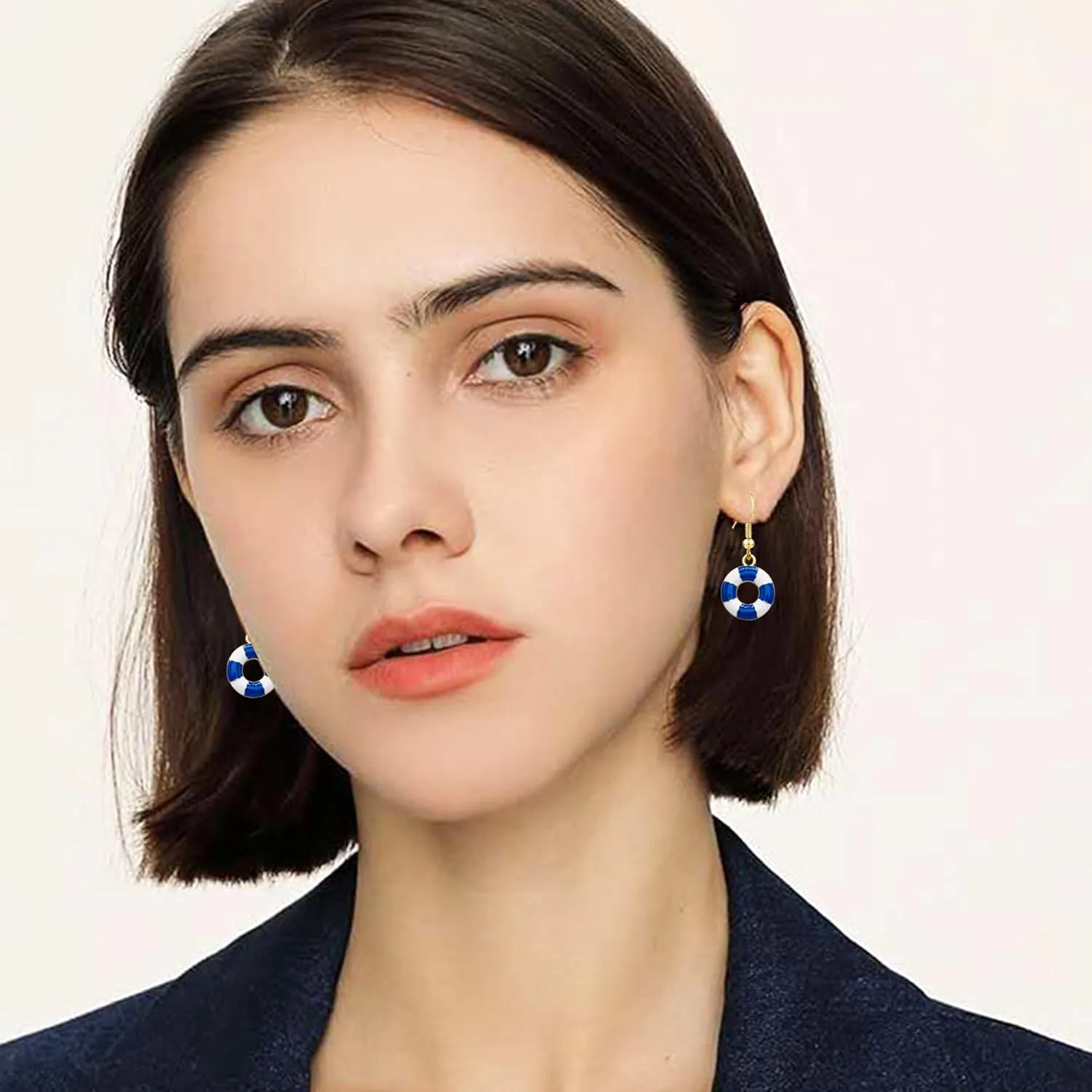 5 Pairs Nautical Themed Sailboat Earrings for Women Sailor Earrings Unique navy Nautical Ship Wheel Anchor Drop Stud for Women