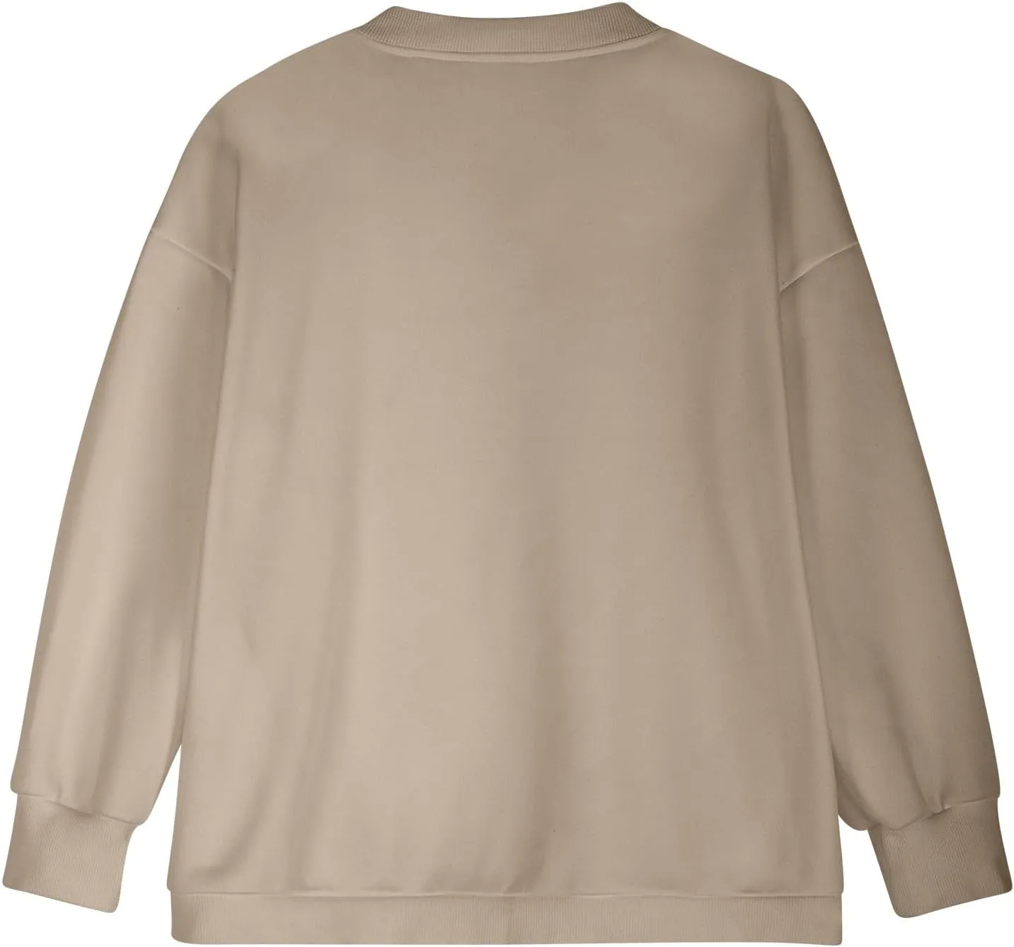 Akklian Women's Zip Up Sweatshirt Jacket No Hood Long Sleeve Casual Loose Outwear with Pockets 2024 Oversized Fashion Clothes