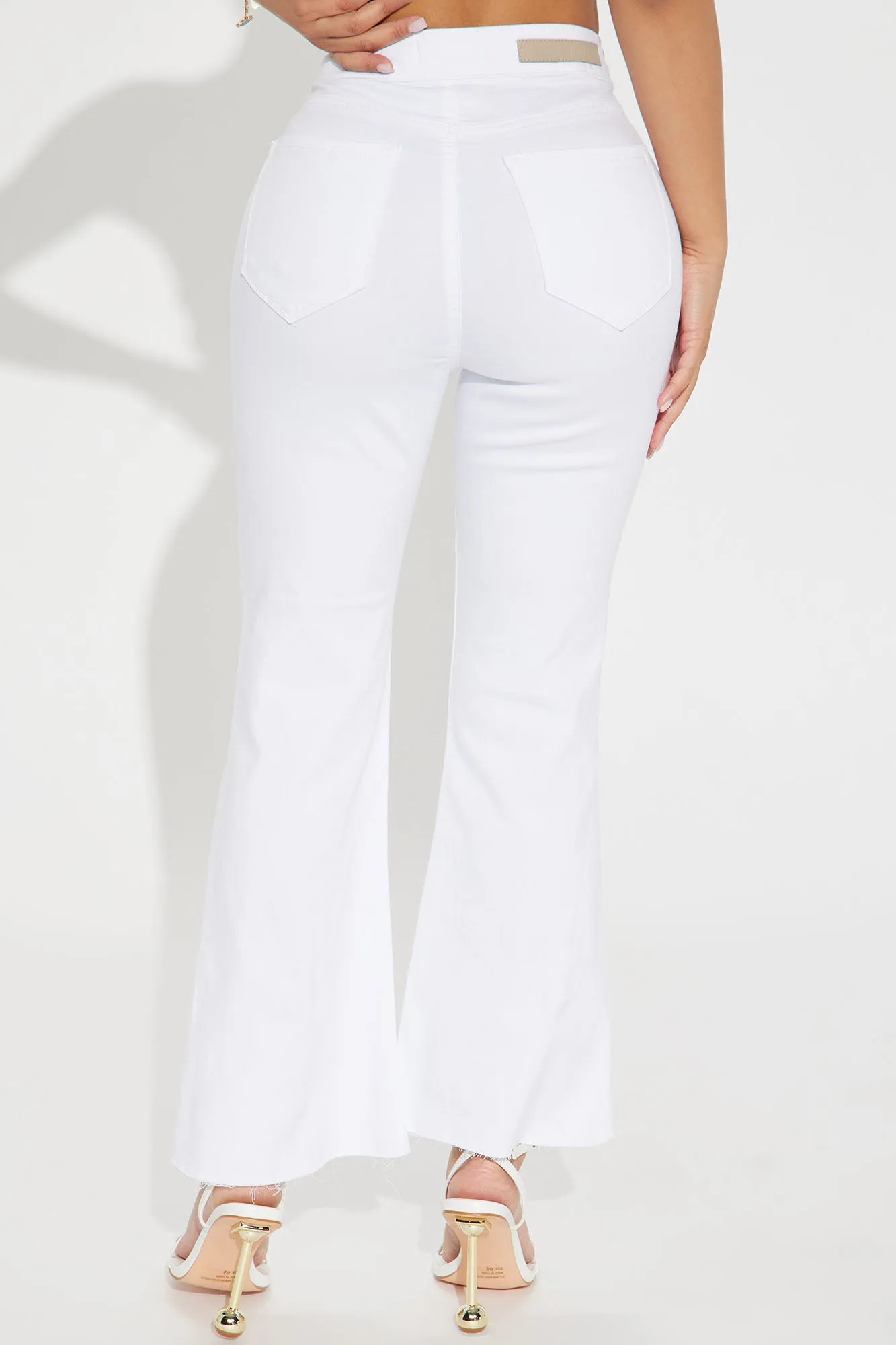 All For You Stretch Crop Flare Jean - White