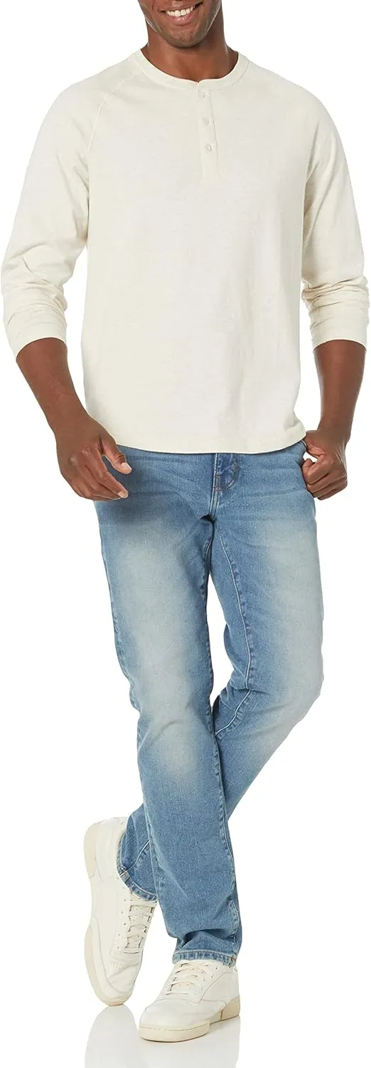 Amazon Essentials Long Sleeve Shirt for Men, Regular-Fit Henley, Available in Big & Tall