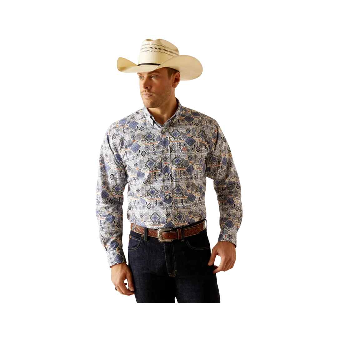 Ariat Men's Donald Print Blue Shirt