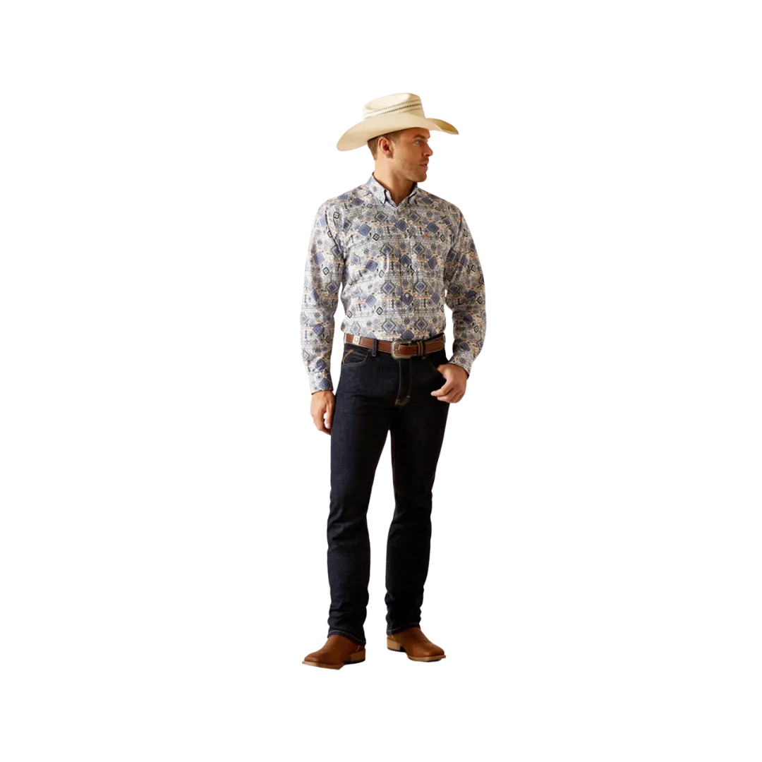 Ariat Men's Donald Print Blue Shirt