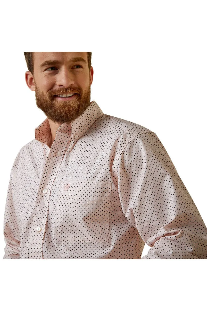 Ariat Men's Oz Fitted Long Sleeve Peach Shirt