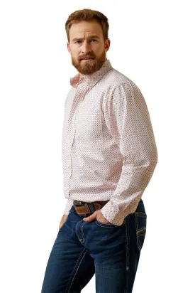 Ariat Men's Oz Fitted Long Sleeve Peach Shirt