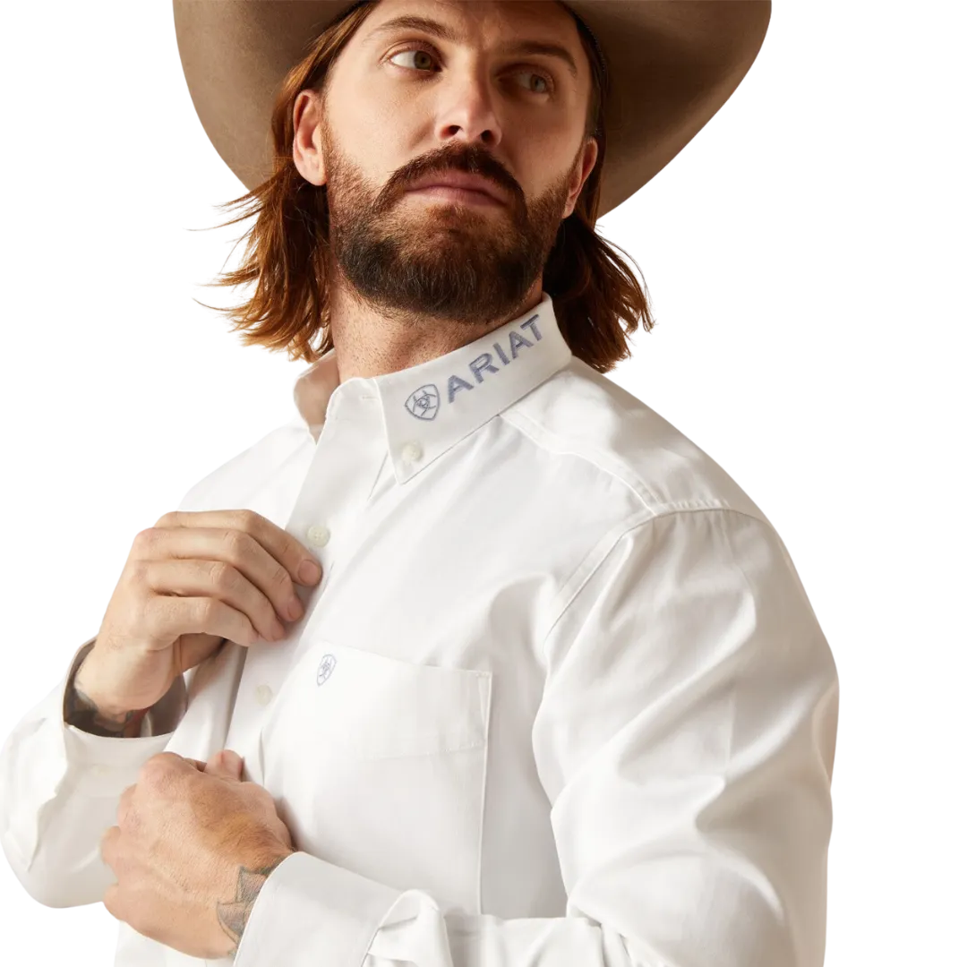 Ariat Men's Team Logo Classic Twill White Shirt