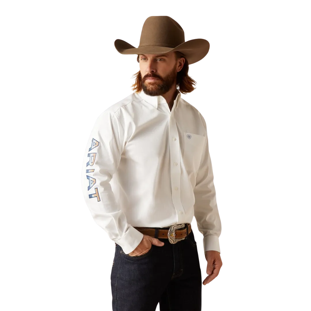 Ariat Men's Team Logo Classic Twill White Shirt