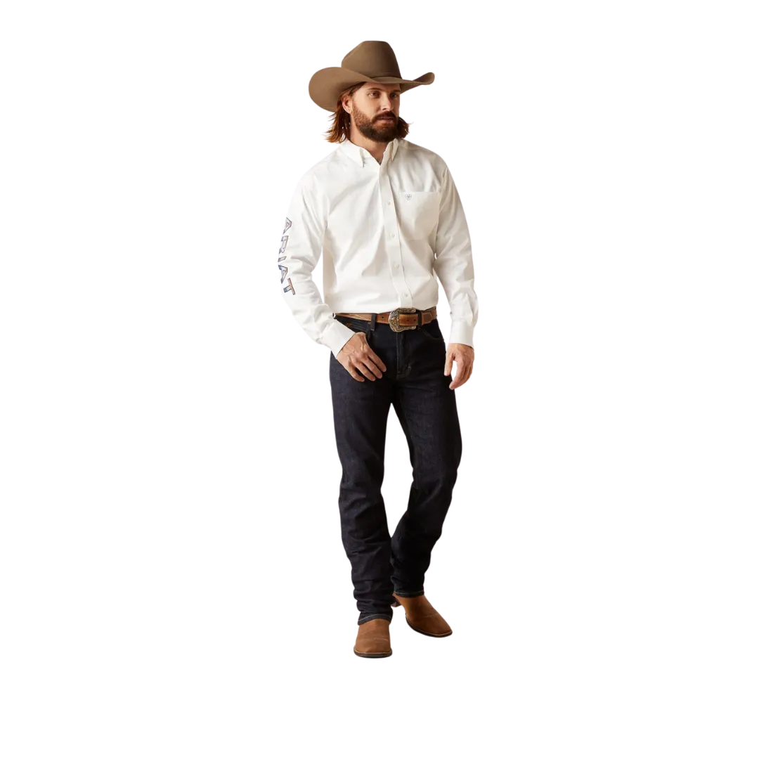 Ariat Men's Team Logo Classic Twill White Shirt
