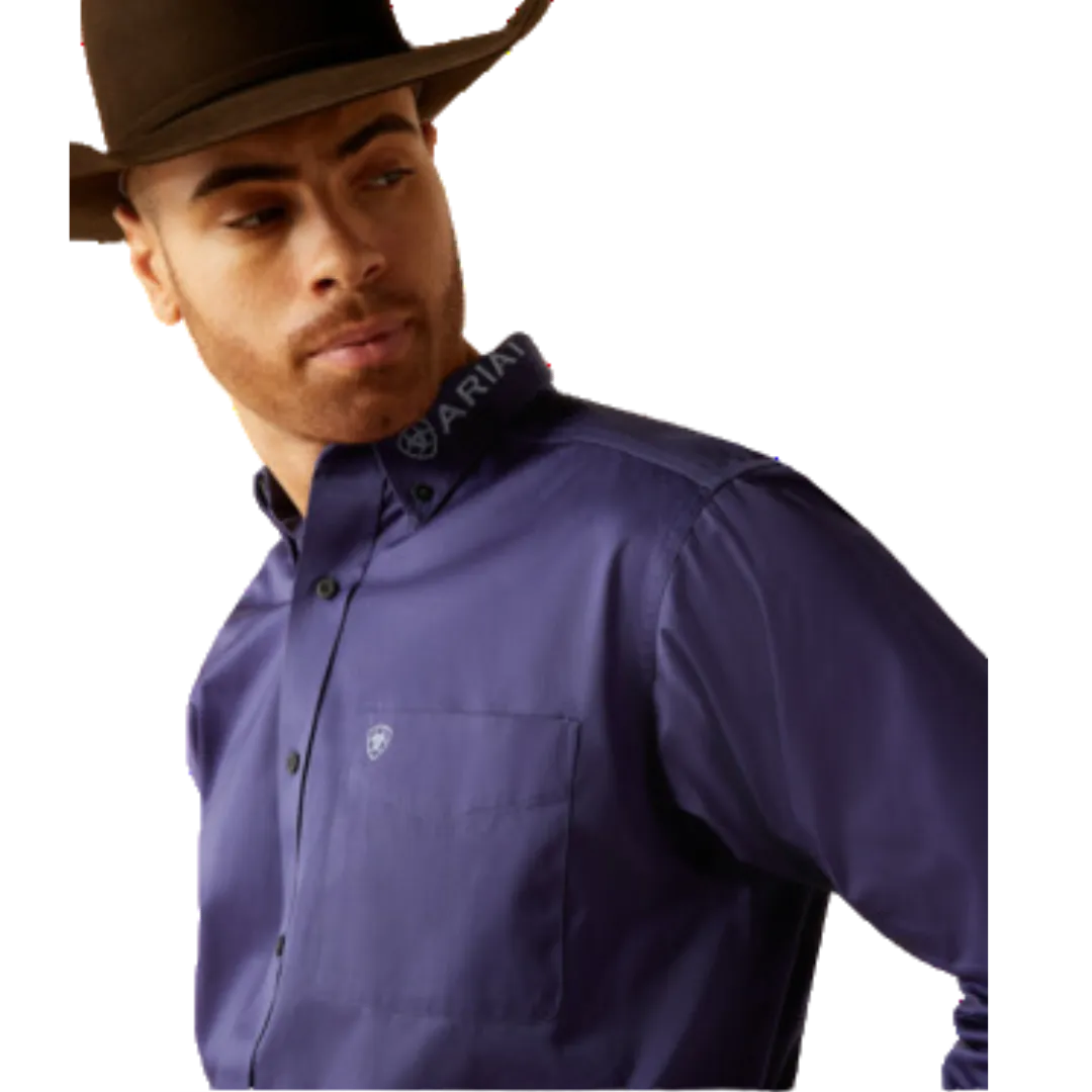 Ariat Men's Team Logo Twill Classic Fit Button Down Light Bue Shirt
