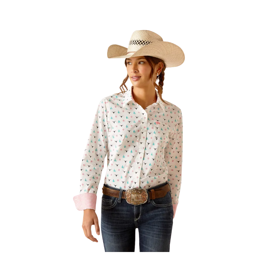 Ariat Women's Kirby Stretch Steer Garden Shirt