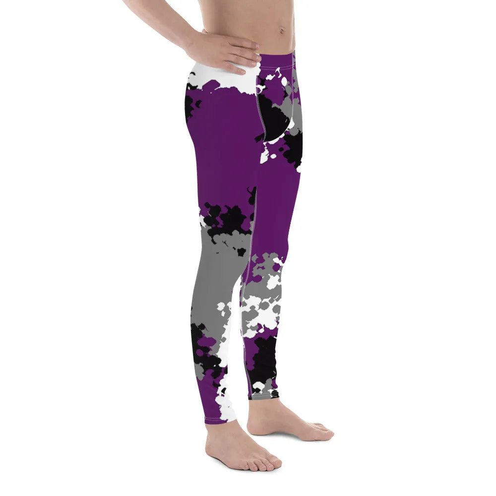 Asexual Ace Pride Men's Leggings Yoga Pants in Camo