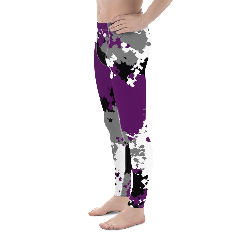 Asexual Ace Pride Men's Leggings Yoga Pants in Camo