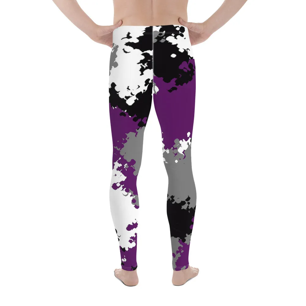 Asexual Ace Pride Men's Leggings Yoga Pants in Camo