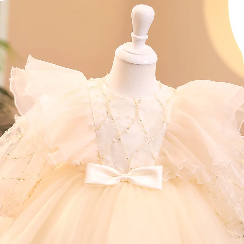 Baby Girl Dress Toddler Ball Gowns Pageant Baptism Puff Sleeve Princess Dress