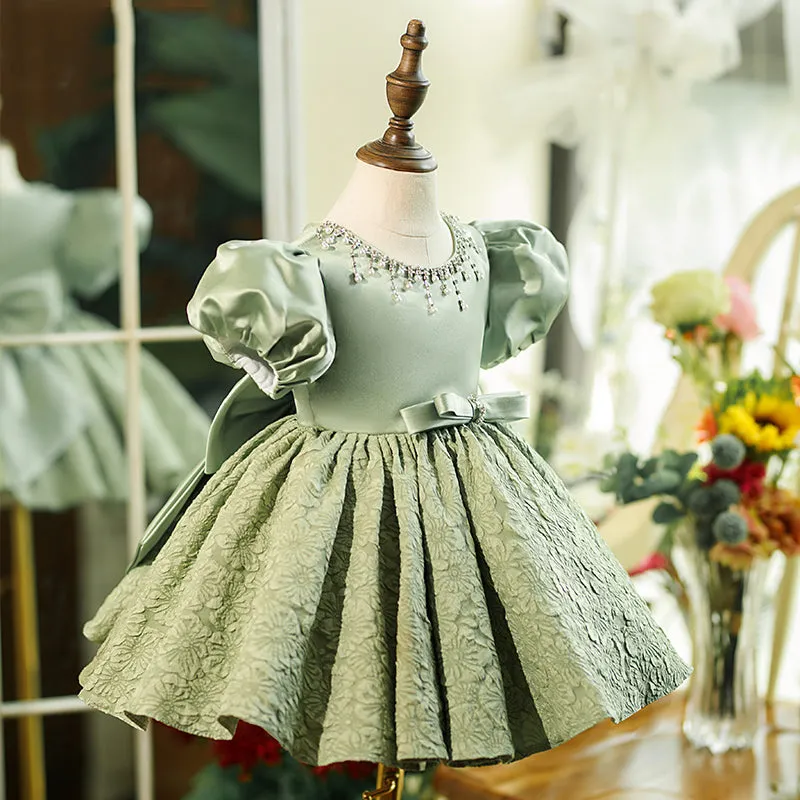 Baby Girl Dress Toddler Ball Gowns Pageant Green Piano Performance Princess Dress