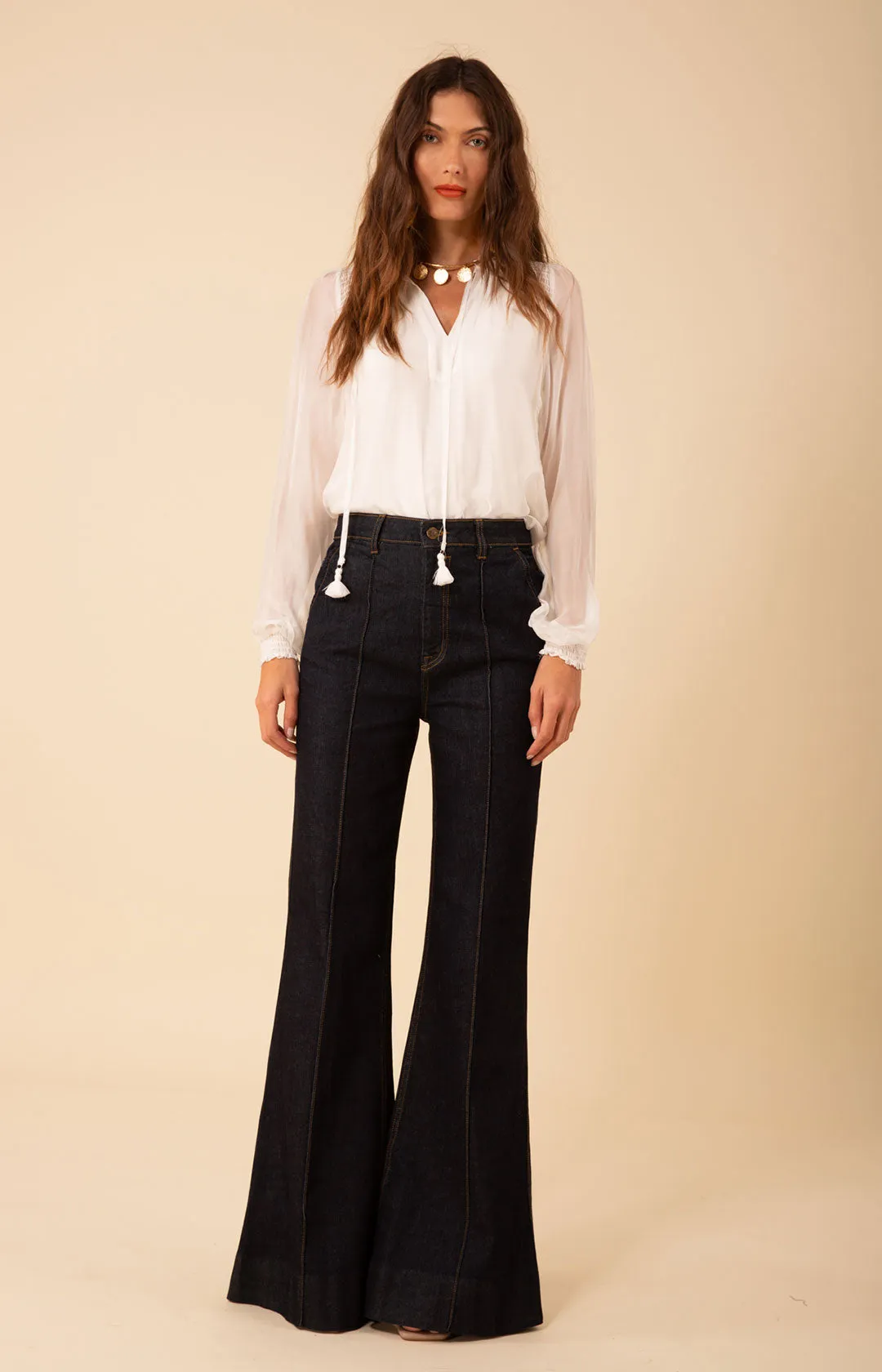Blake Flare Leg Denim Trouser Made in California