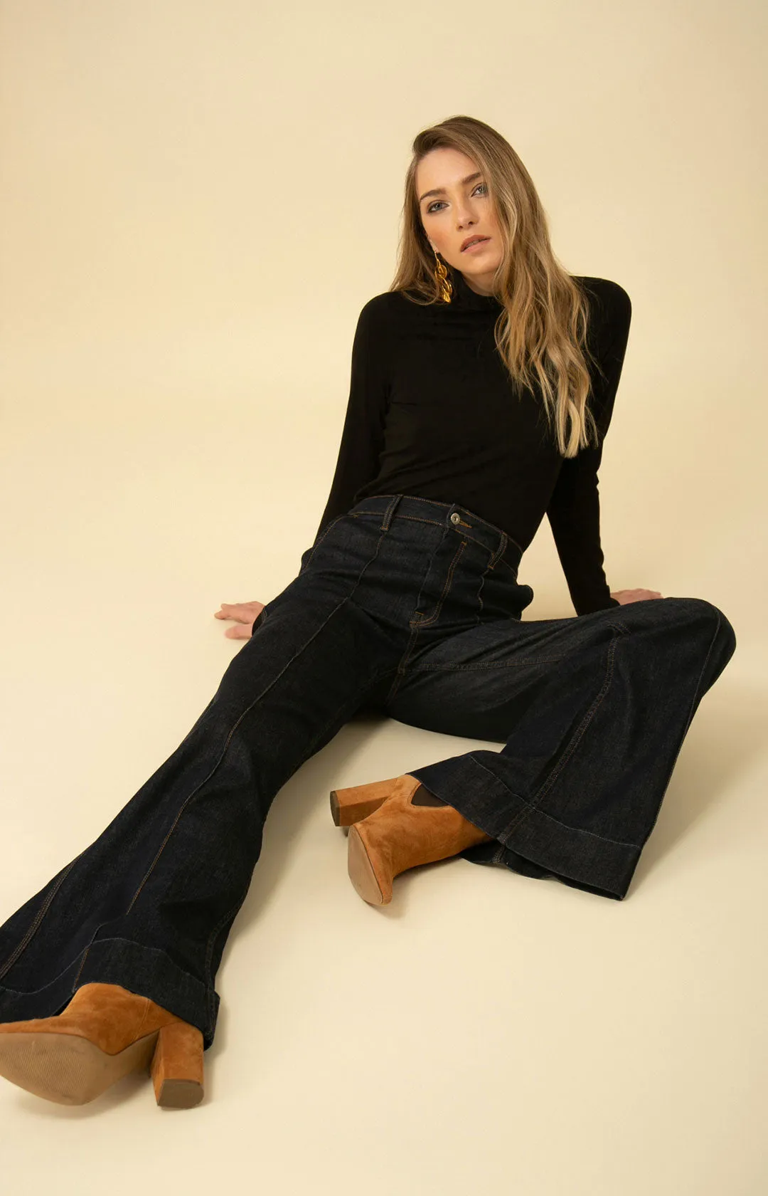 Blake Flare Leg Denim Trouser Made in California