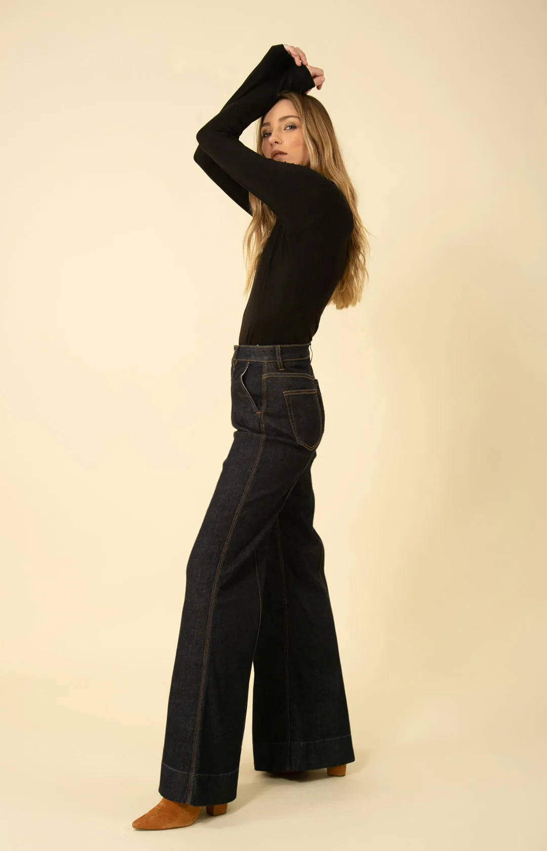 Blake Flare Leg Denim Trouser Made in California