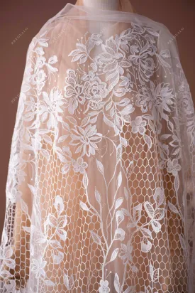 Boho Floral Designer Honeycomb Lace Fabric Online