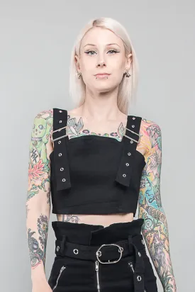 Buckled Denim Cropped Shirt