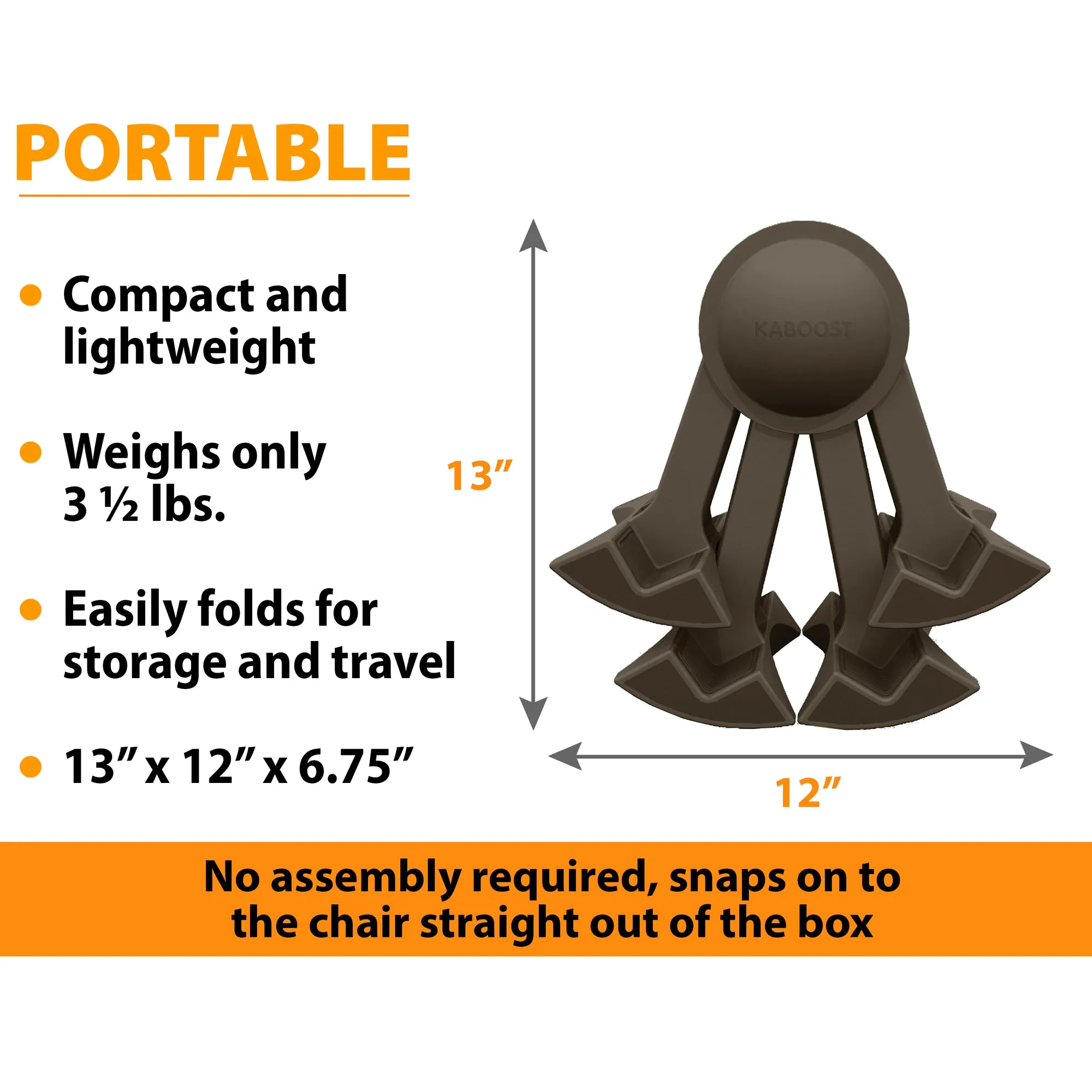 Chocolate - KABOOST Booster Seat - Goes Under the Chair