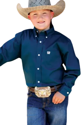 Cinch Kid's Blue Classic Solid Teal Shirt
