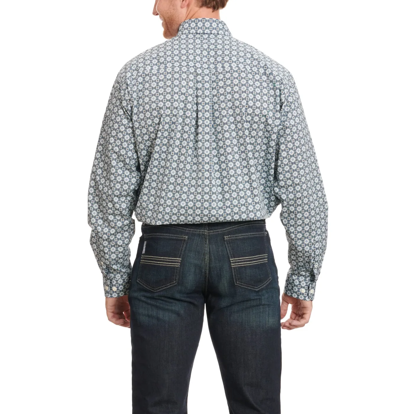 Cinch Men's Dark Steel Blue Geo Western Shirt