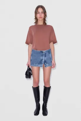 D Denim Mini Skirt Stone Wash Denim