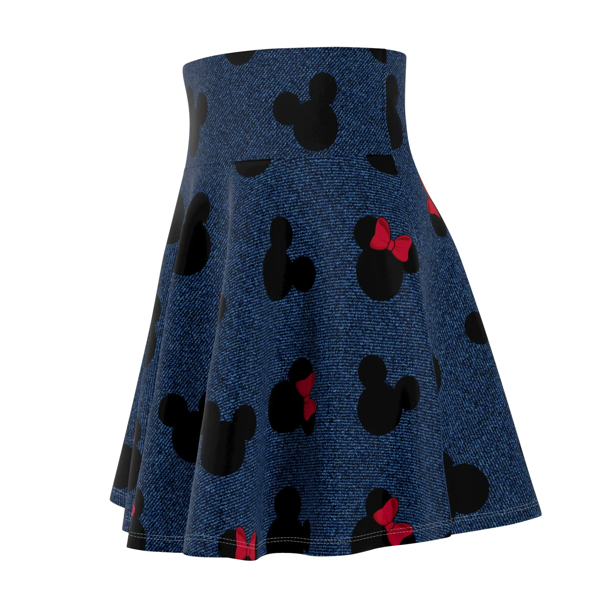 Denim Mice Women's Skater Skirt