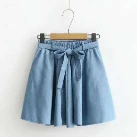 Denim Skirt With Elastic Waist