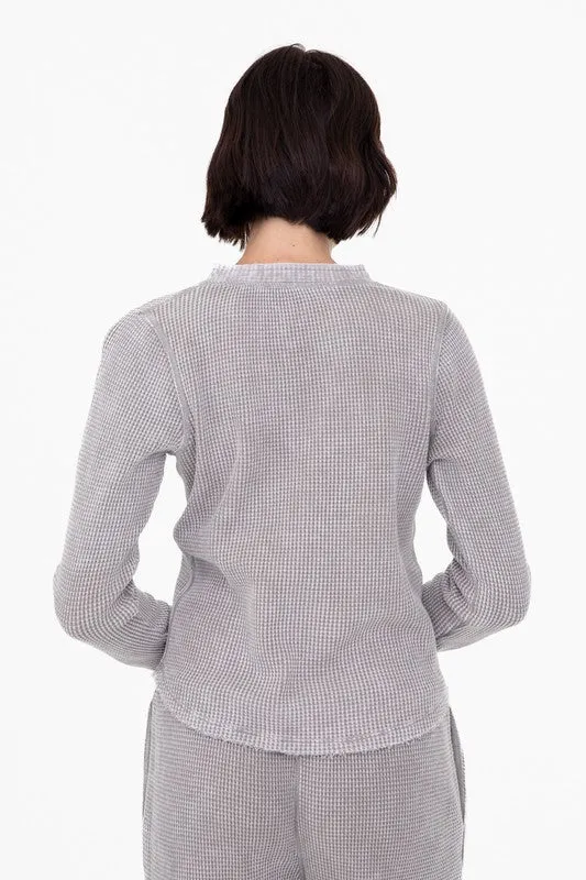 Distressed Mineral Washed Henley