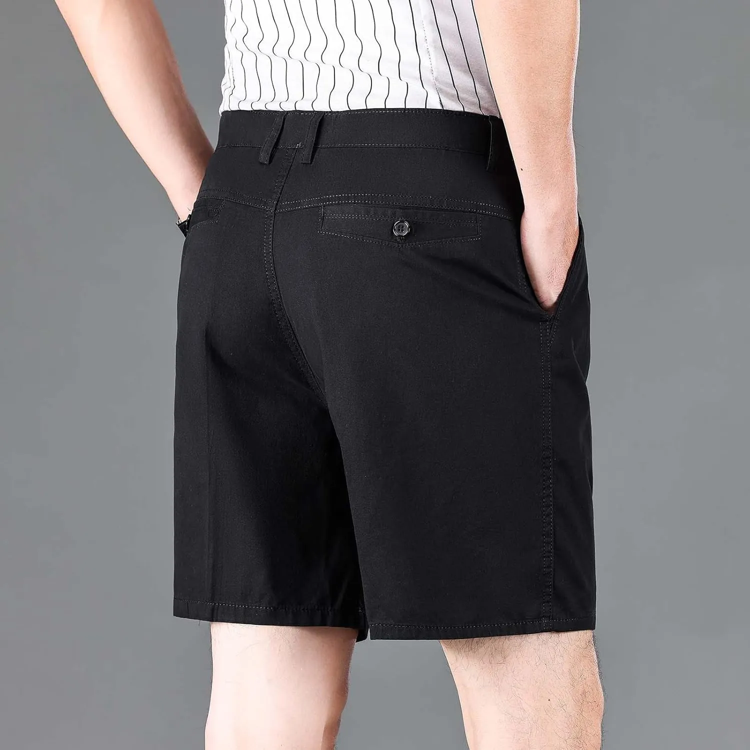 Golf Shorts for Men 2025 Summer Work Solid Basic Dress Shorts Casual Pleated Front Relaxed Short Pants with Pockets