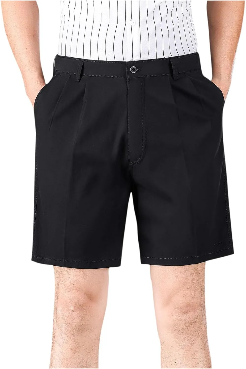 Golf Shorts for Men 2025 Summer Work Solid Basic Dress Shorts Casual Pleated Front Relaxed Short Pants with Pockets