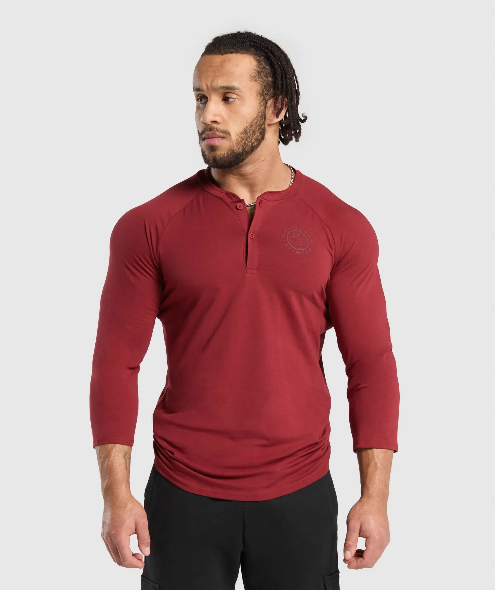 Gymshark Legacy Henley - Washed Red