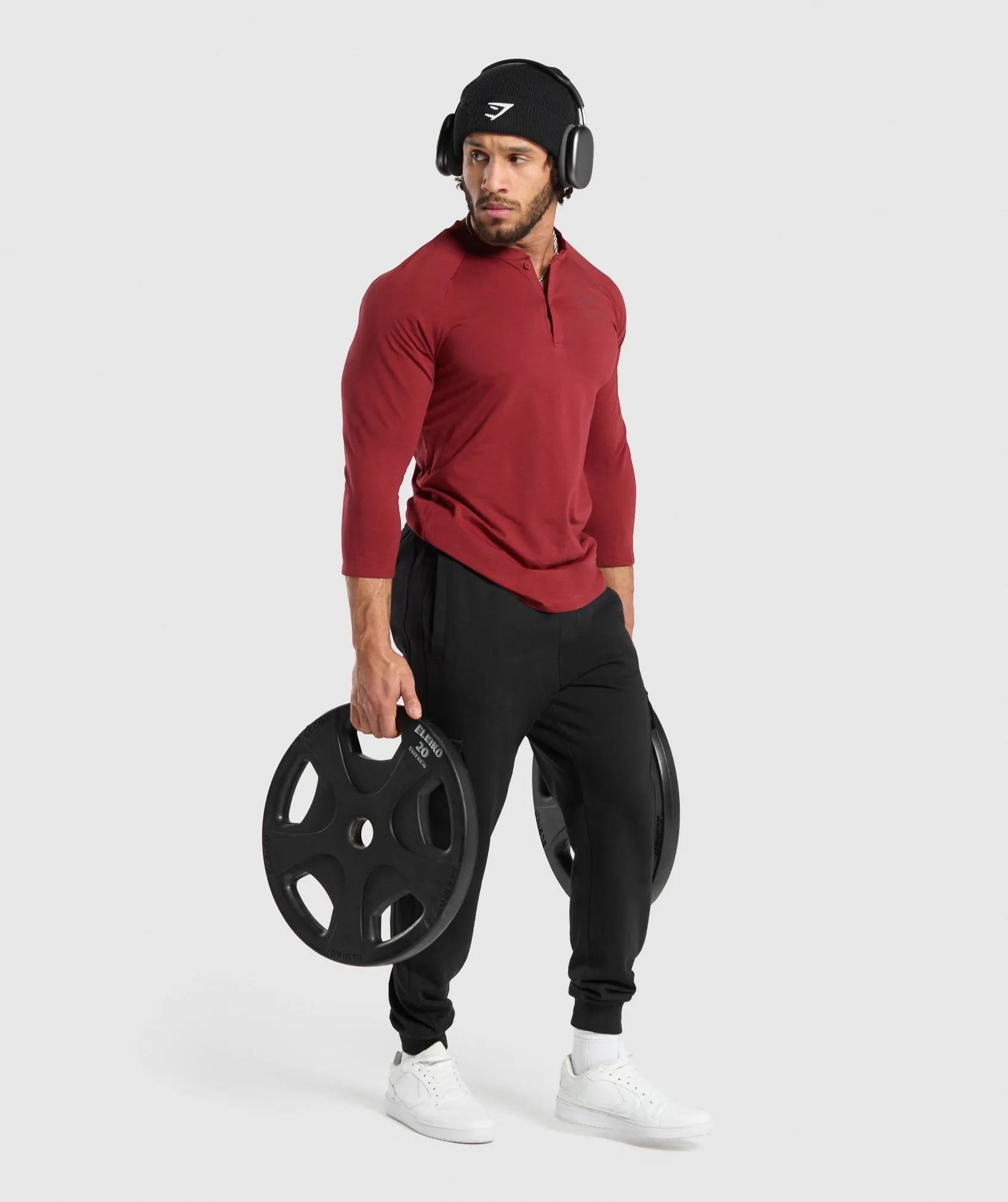 Gymshark Legacy Henley - Washed Red