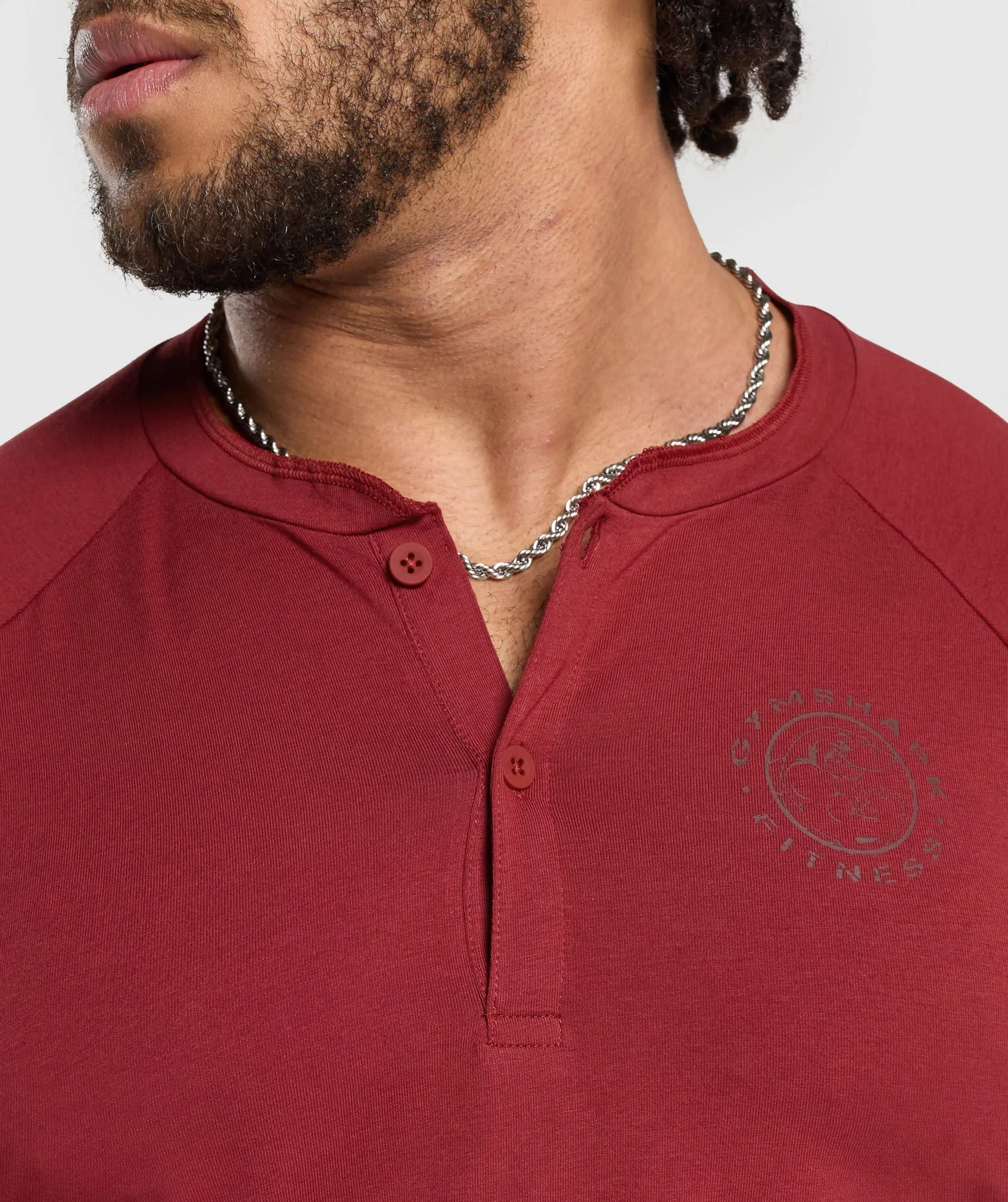 Gymshark Legacy Henley - Washed Red