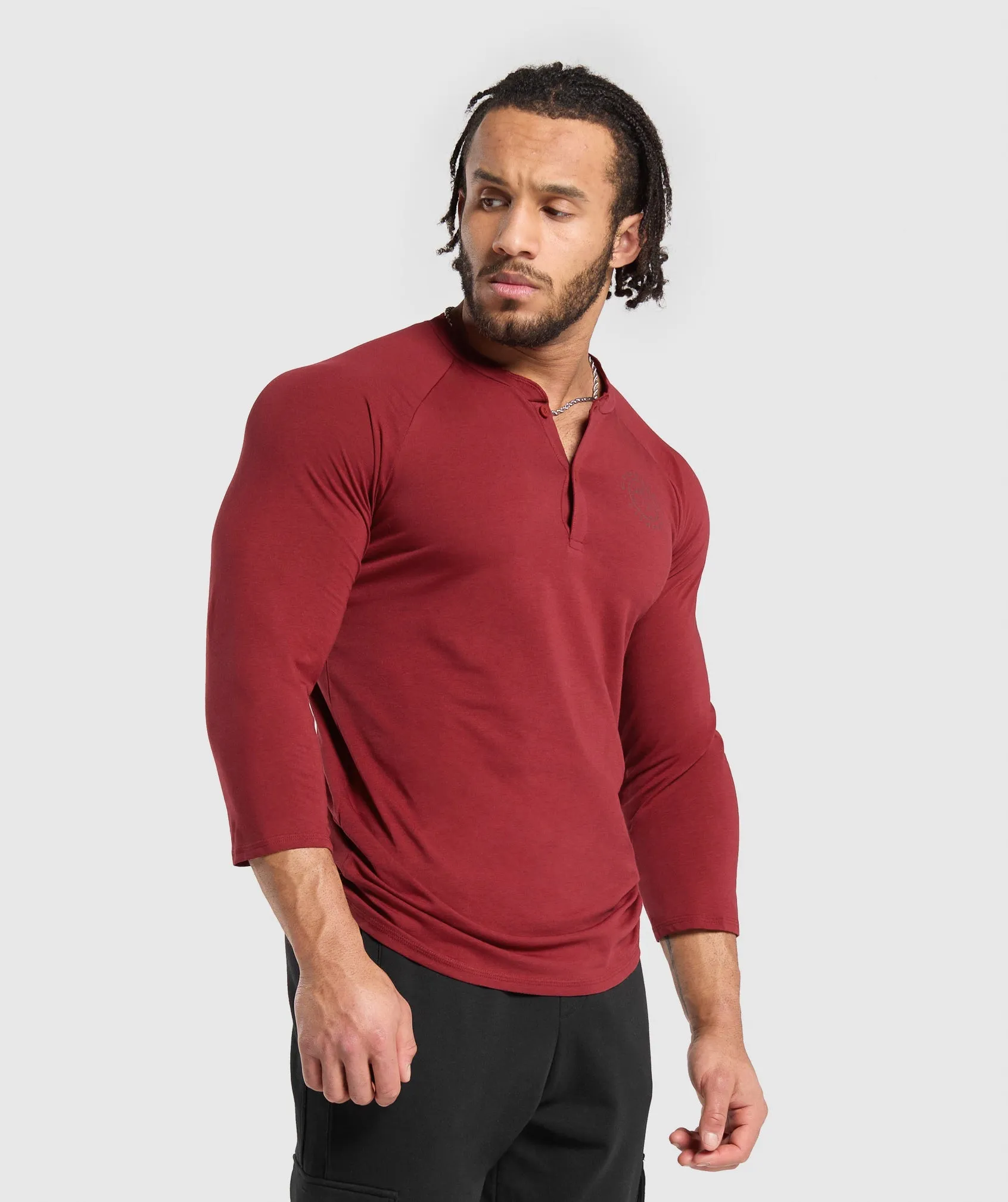 Gymshark Legacy Henley - Washed Red
