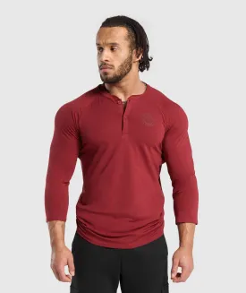 Gymshark Legacy Henley - Washed Red