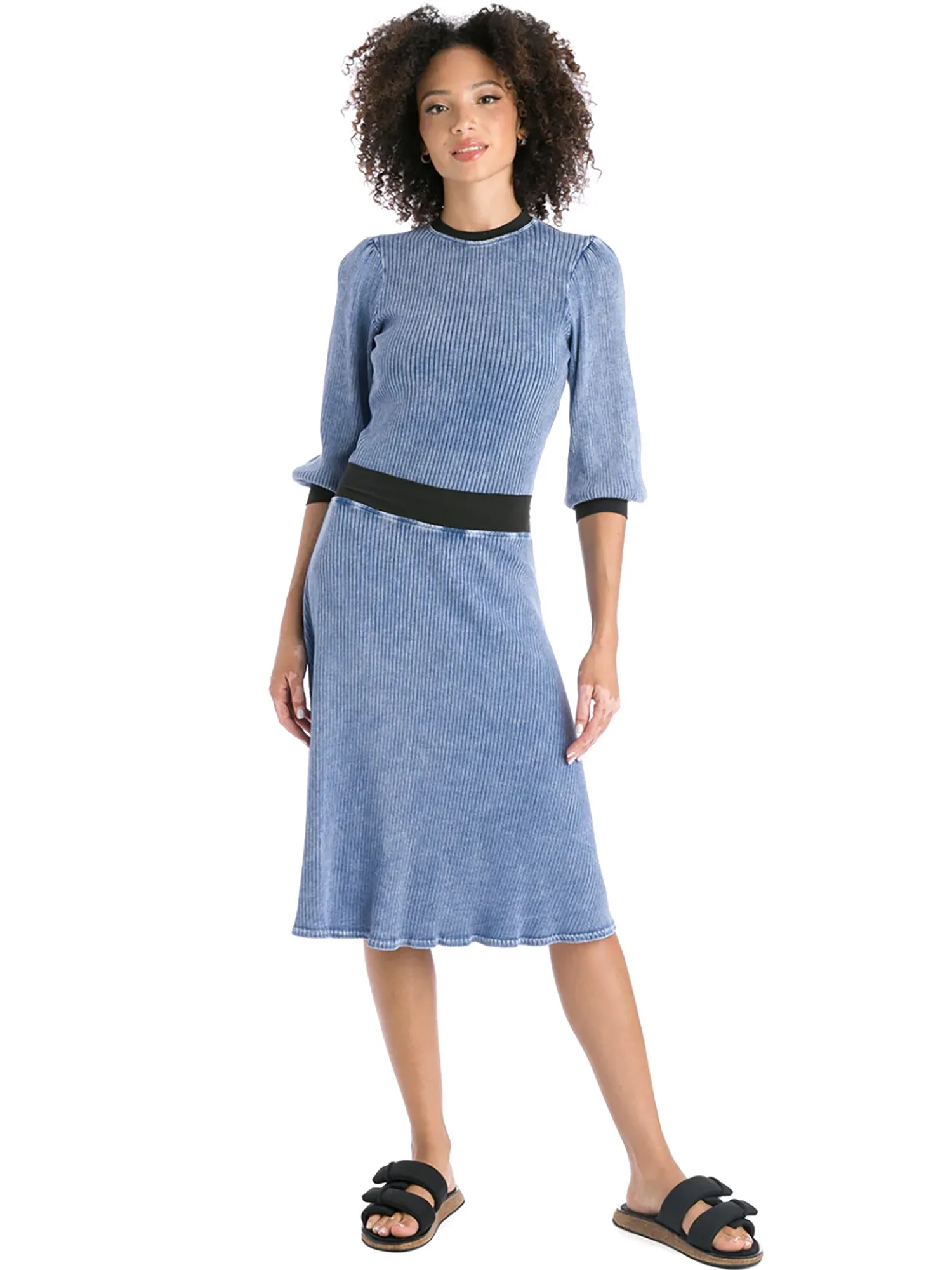 Hard Tail Wide Ribbed Skater Skirt CMR-04