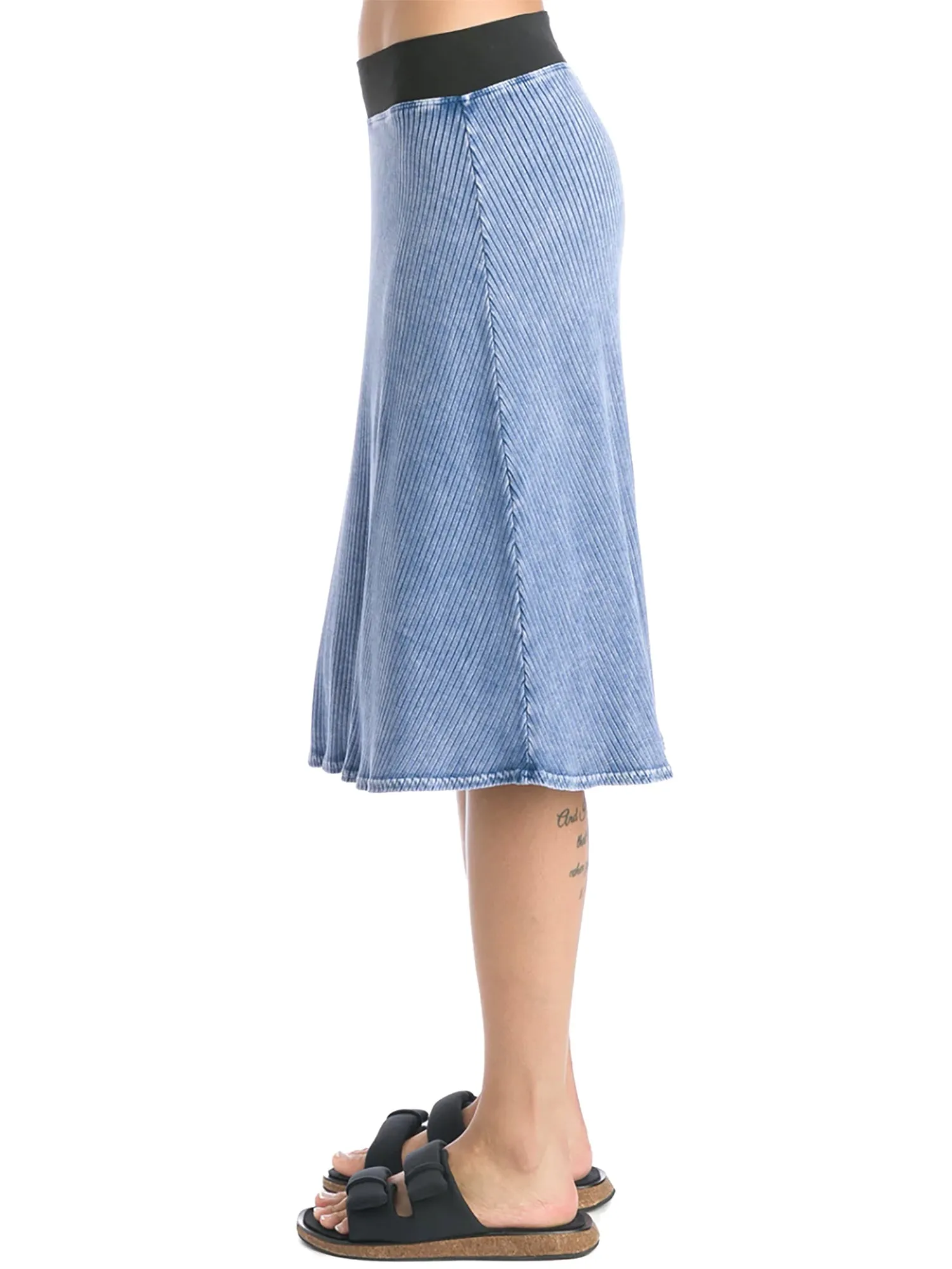 Hard Tail Wide Ribbed Skater Skirt CMR-04