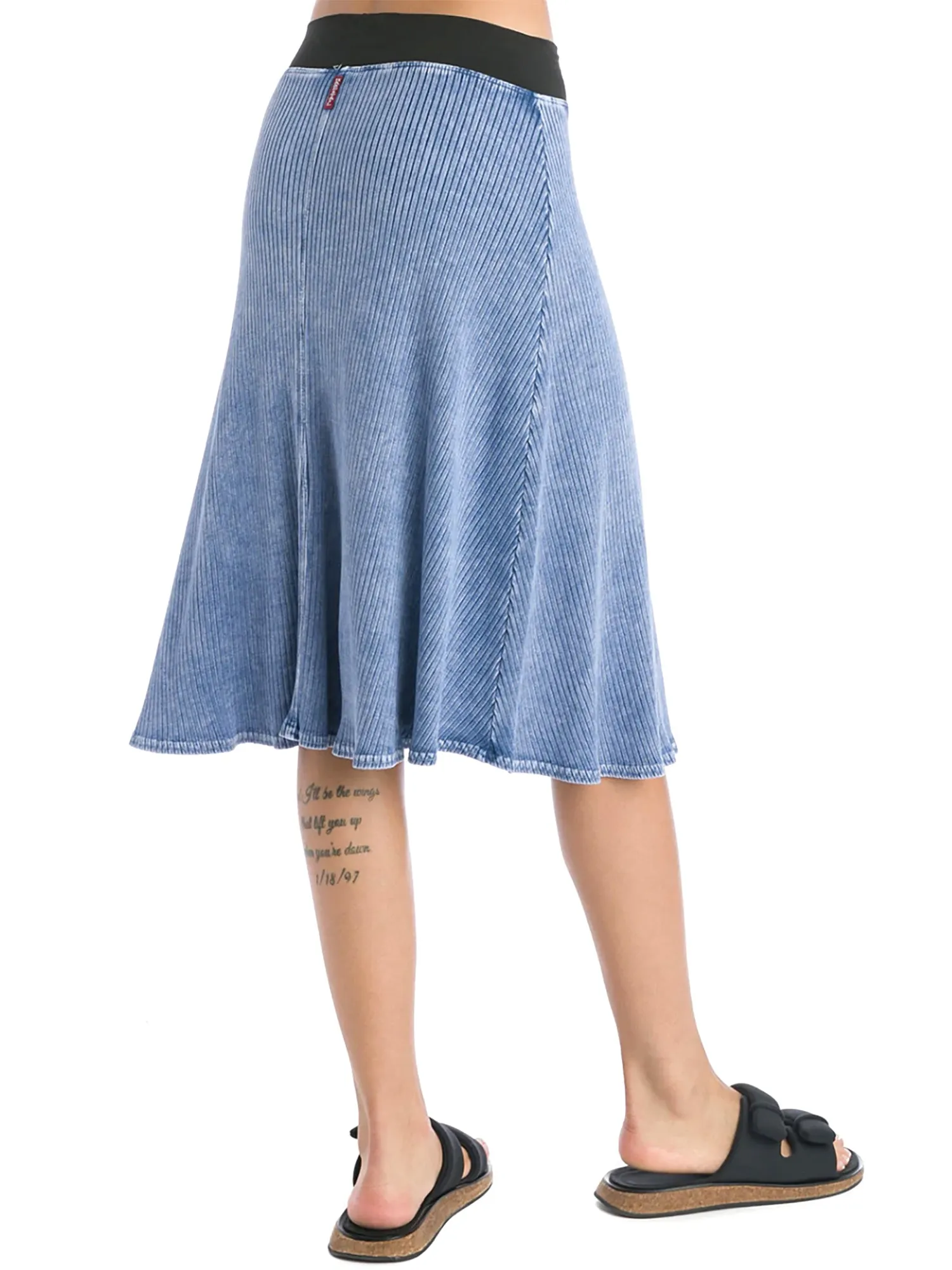 Hard Tail Wide Ribbed Skater Skirt CMR-04