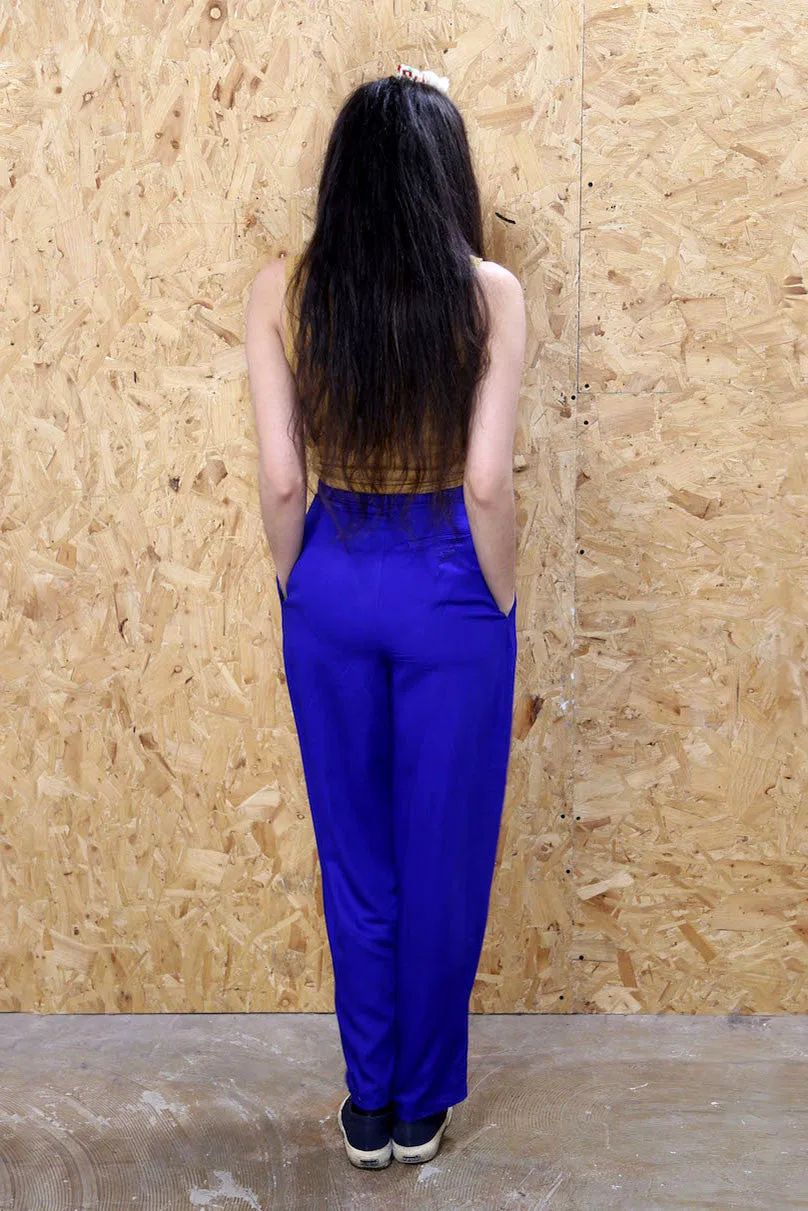 High Waisted Blue Trousers