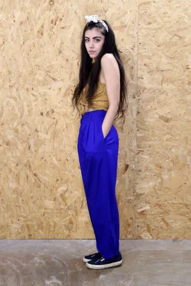 High Waisted Blue Trousers