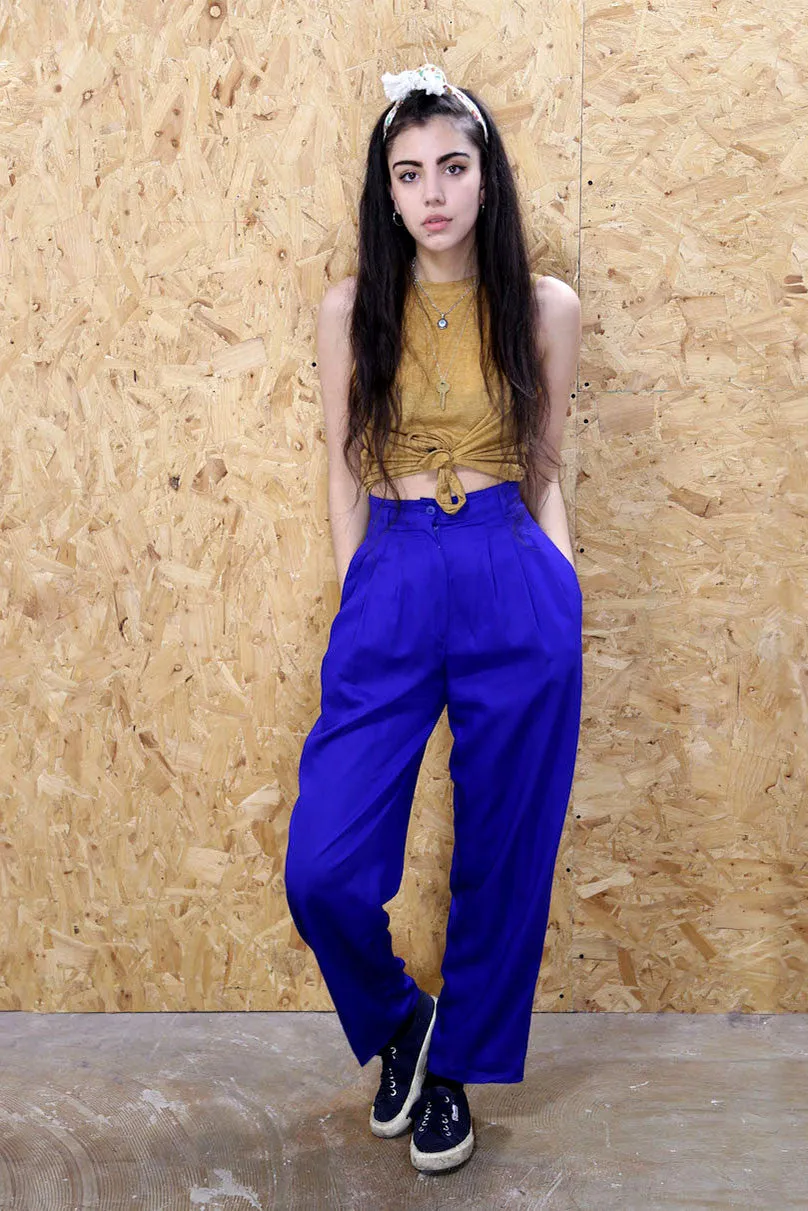 High Waisted Blue Trousers