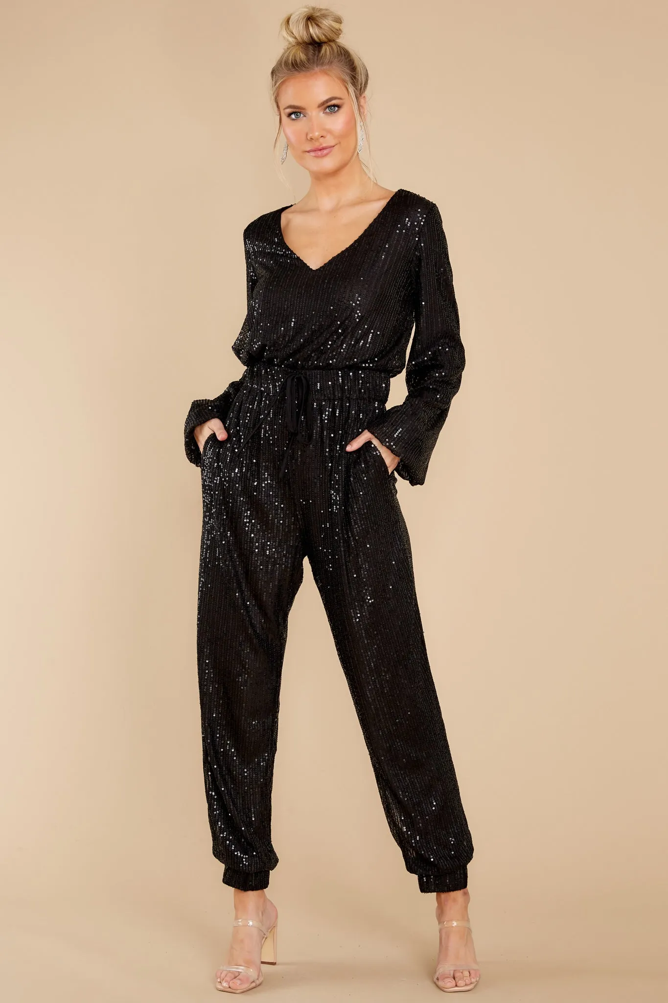 In The Stars Black Sequin Jumpsuit