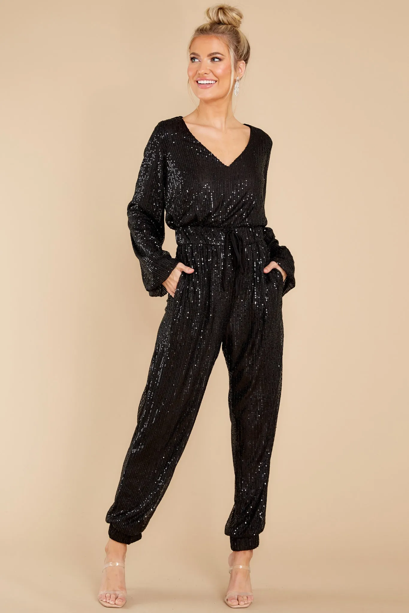 In The Stars Black Sequin Jumpsuit