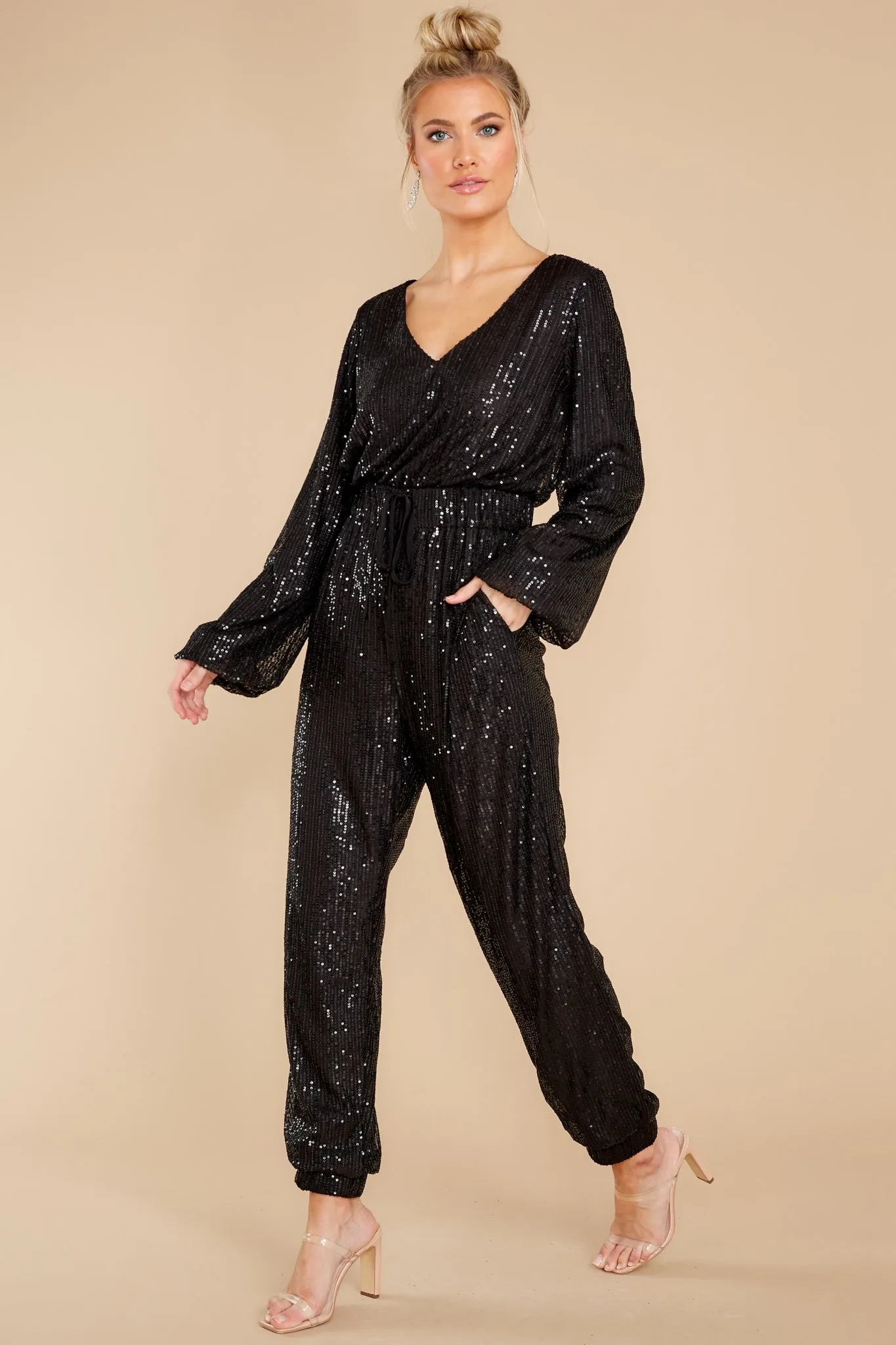 In The Stars Black Sequin Jumpsuit