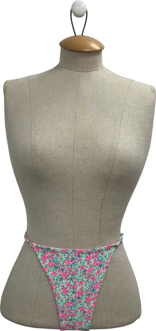Kulanikinis Pink Thong Tie Side Bikini Bottoms In Sweet Pea UK L