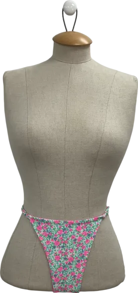 Kulanikinis Pink Thong Tie Side Bikini Bottoms In Sweet Pea UK L