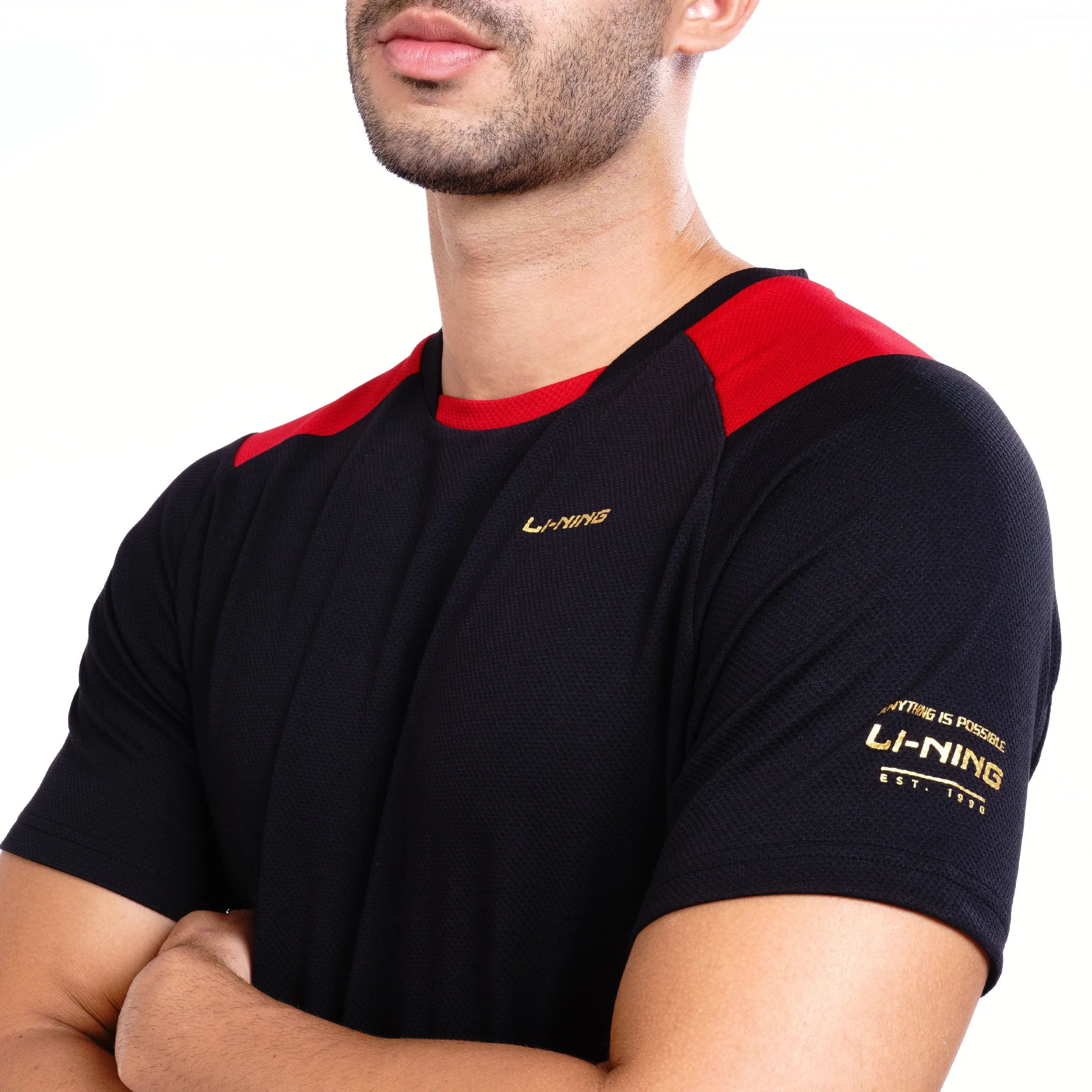 Li-Ning Flip Side T-Shirt (BLACK/RED ; S)